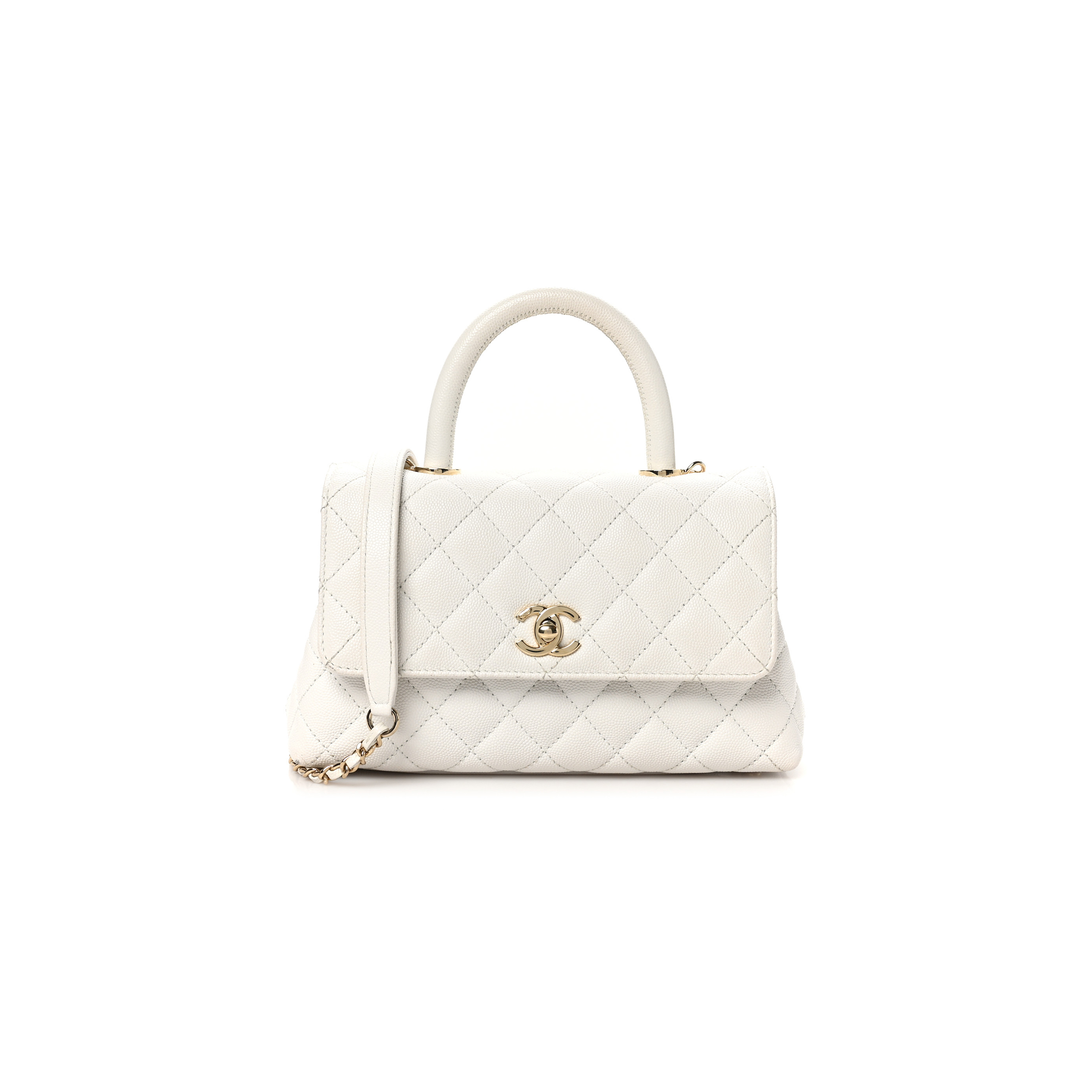 CHANEL CAVIAR QUILTED MINI COCO HANDLE FLAP A92990 (23*14*9cm)